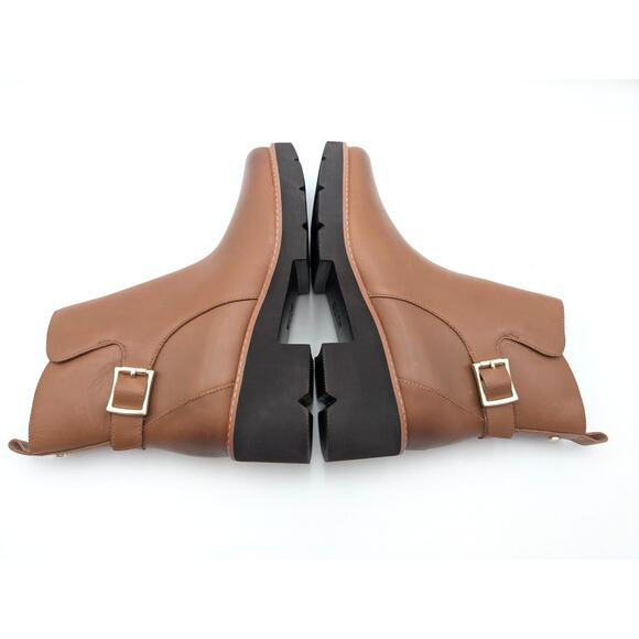 Naturalizer Delilah Leather Lug Sole Ankle Booties Brown Size US10M EU41 - Picture 9 of 11